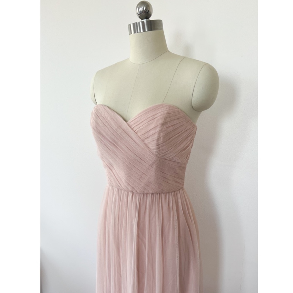 Amsale Bridesmaids Blush Pink Tulle Strapless Dress Womens 6 EUC - Picture 6 of 7